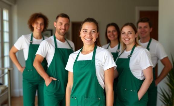 Sterling Shine cleaning staff posing in clients’ home